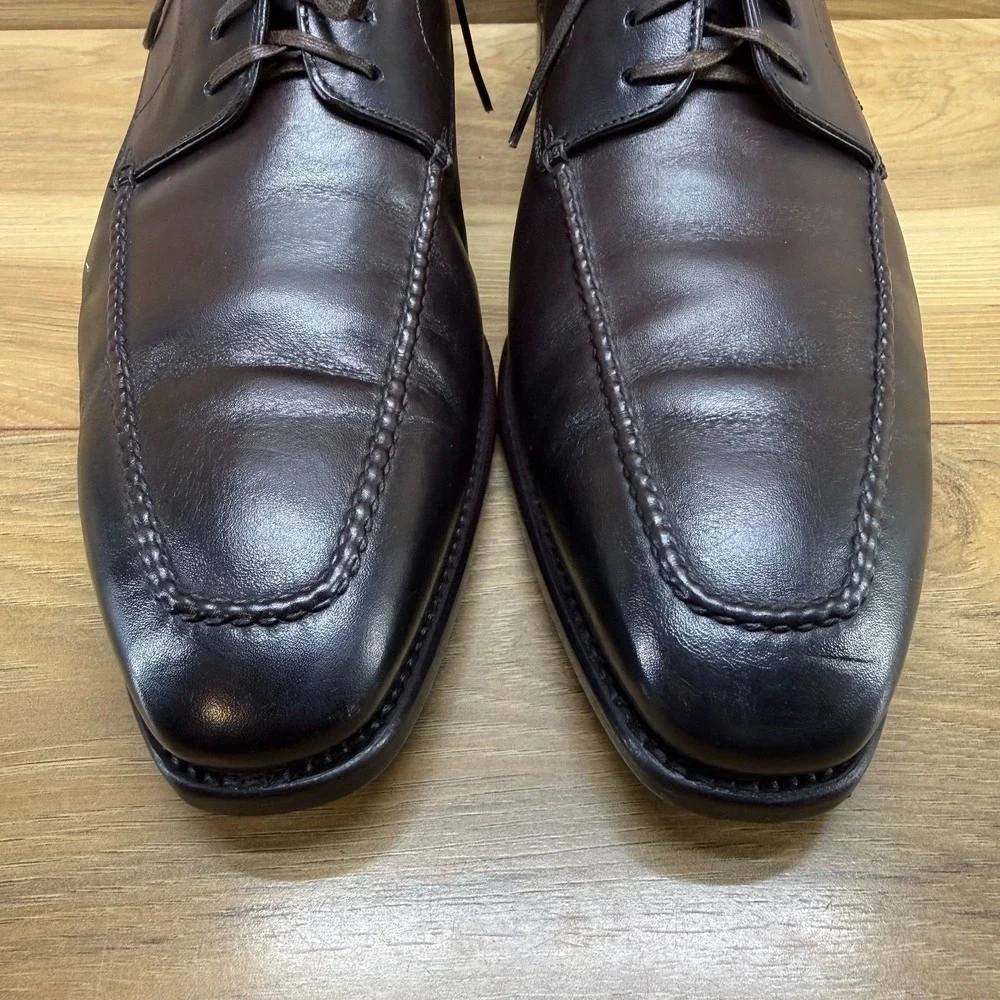 Paul Stuart Derby‎ Mens 9 Dark Brown Leather Apron Toe Executive Business Square